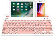 🎀 attoe cute wireless keyboard: dual channel multi-device bluetooth keyboard for tablets, phones, pcs – 20m range, portable slim design (pink) logo