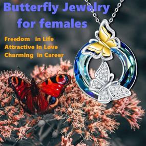 img 2 attached to Splendid Sterling Silver Butterfly Pendant 🦋 Necklace with Crystal: Perfect Jewelry Gift for Her