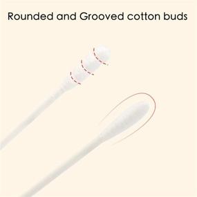 img 2 attached to 👃 400-Pack Organic Cotton Swabs for Baby/Child/Adult, Round & Spiral-Tip Qtips for Gentle Ear and Nose Cleaning, 100% Cotton Double-Tipped Sticks, Multi-Purpose Cotton Buds