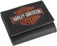 🏍️ harley davidson embroidered shield tri-fold xml4363 in org black logo