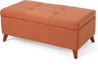 🧡 enhance your space with the christopher knight home harper fabric storage ottoman in vibrant orange logo