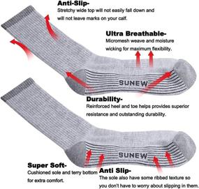 img 1 attached to 🧦 Bamboo Socks, Sunew Soft Unisex Moisture-Wicking Hiking Crew Cushioned Dress Casual Socks - Available in 1, 3, or 6 Pairs