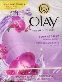 img 3 attached to 🍇 Olay Fresh Outlast Soothing Currant Beauty Bar, Orchid and Black, 4 Count, Varying Packaging