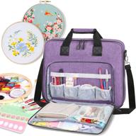 сумка для набора вышивки llywcm - универсальная сумка для хранения ниток для вышивки, крючков для вязания и швейных принадлежностей (только сумка) - фиолетовая логотип