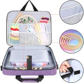 img 3 attached to LLYWCM Embroidery Kit Bag - Versatile Storage Bag for Embroidery Floss, Crochet Hooks, and Sewing Accessories (Bag Only) - Purple