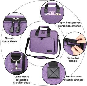 img 1 attached to Сумка для набора вышивки LLYWCM - универсальная сумка для хранения ниток для вышивки, крючков для вязания и швейных принадлежностей (только сумка) - фиолетовая