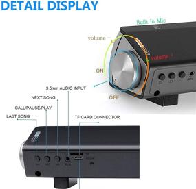 img 1 attached to 🔊 TOPROAD Soundbar Wired and Wireless Bluetooth 5.0 Speaker with Built-in Mic – Ideal for Cell Phone/Tablet/Projector, Supports TV with AUX/RCA Output