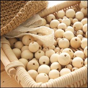img 2 attached to 🪜 Urban Navy Large Wooden Beads - 200Pcs, Natural Wood Beads for Crafts