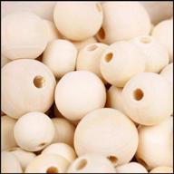 🪜 urban navy large wooden beads - 200pcs, natural wood beads for crafts logo