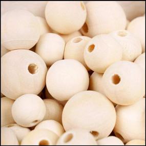 img 4 attached to 🪜 Urban Navy Large Wooden Beads - 200Pcs, Natural Wood Beads for Crafts