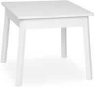 🪑 melissa & doug wooden square table: perfect kids furniture for playroom - white, durable and safe logo