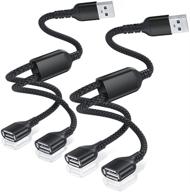 🔌 разветвитель usb-кабель y 1ft (2 штуки) - usb a 1 мужчина на 2 женщины, удлинительный кабель-переходник - двухпортовый usb-разветвитель для mac, автомобиля, xbox one series x/s, ps4, ps5, ноутбука - разделитель адаптера данных зарядки логотип