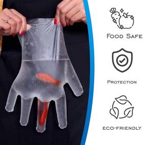 img 3 attached to 🧤 Clear EDI TPE Food Service Gloves (200 pcs) - Latex-Free, Powder-Free and Stretchable Plastic