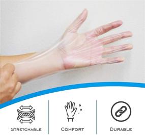 img 2 attached to 🧤 Clear EDI TPE Food Service Gloves (200 pcs) - Latex-Free, Powder-Free and Stretchable Plastic