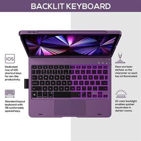 img 1 attached to 🔮 Magic Touchpad Keyboard Case for iPad Pro 11 & Trackpad 2021 - Backlit iPad Pro Keyboard with Smart Touchpad Accessories - Magnetic Apple Pencil Holder for iPad Pro 11 2020, 2018, Air 4 10.9 (Purple)