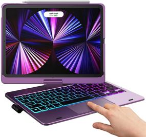 img 4 attached to 🔮 Magic Touchpad Keyboard Case for iPad Pro 11 & Trackpad 2021 - Backlit iPad Pro Keyboard with Smart Touchpad Accessories - Magnetic Apple Pencil Holder for iPad Pro 11 2020, 2018, Air 4 10.9 (Purple)