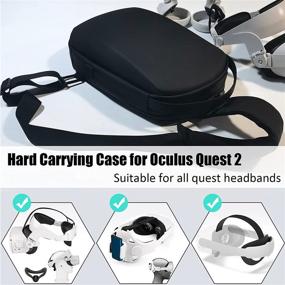 img 2 attached to 🎒 Водонепроницаемый футляр для переноски Oculus Quest 2 и накладка на лицо: идеальная портативная защита для Elite Strap, Halo Strap и аксессуаров VR - черный переносной рюкзак через плечо