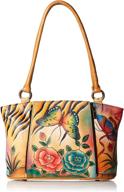 👜 anna anuschka hand painted organizer tote women's handbags & wallets logo