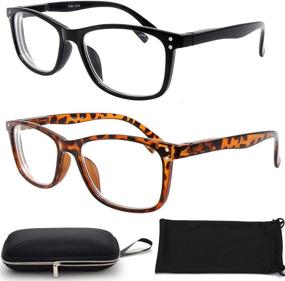 img 4 attached to 👓 Nearsighted Myopia Distance Shortsighted Glasses for Men and Women (2 Pairs + Storage Case) -0.50 Strength