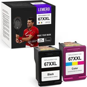 img 4 attached to 🖨️ LemeroUtrust Remanufactured HP 67 XXL 67XL Ink Cartridge Replacement (2-Pack) - Compatible with HP DeskJet 2755 2722 2724 2725 Plus, HP Envy Pro 6455 6475, HP Envy 6055 6052 (Black Tri-Color)