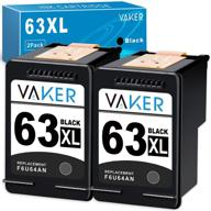 🖨️ vaker remanufactured hp 63 63xl ink cartridge tray replacement combo pack - officejet, envy, deskjet printers (2 black) logo