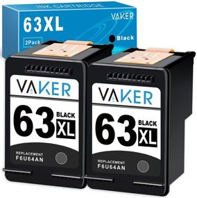 img 4 attached to 🖨️ VAKER Remanufactured HP 63 63XL Ink Cartridge Tray Replacement Combo Pack - OfficeJet, Envy, DeskJet Printers (2 Black)