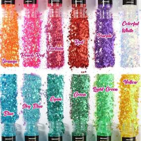 img 3 attached to 🌈 NODDWAY Iridescent Chunky Glitter 180g - Premium Craft Glitter for Resin, Tumbler, Slime & Sequin Crafts