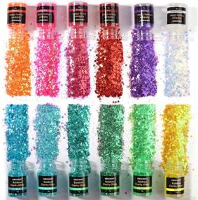 img 4 attached to 🌈 NODDWAY Iridescent Chunky Glitter 180g - Premium Craft Glitter for Resin, Tumbler, Slime & Sequin Crafts