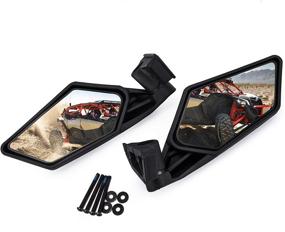 img 4 attached to 🔍 UTV Maverick X3 Side Rear View Mirror Racing Side Mirrors: Compatible with Can Am Maverick X3 & Suzuki Quadracer 450