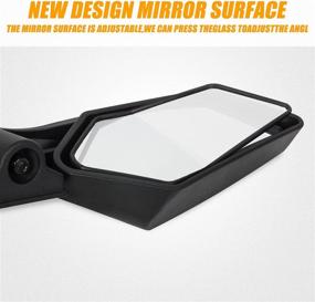 img 1 attached to 🔍 UTV Maverick X3 Side Rear View Mirror Racing Side Mirrors: Compatible with Can Am Maverick X3 & Suzuki Quadracer 450