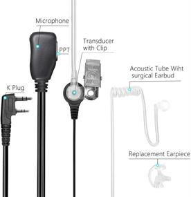 img 2 attached to 📞 High-Quality Tenway Walkie Talkie Earpiece with MIC Acoustic Tube Headset - 2 Pin Two Way Radio Earpiece for BF-888S AR-5 UV-5R H-777 TW-325 (Pack of 6)