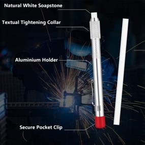 img 2 attached to 🔧 Versatile Soapstone Holder & Marker Set with Refills - Ideal for Welding Tools, Removable Markings on Steel, Aluminum, and Cast Surfaces