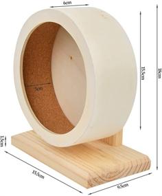 img 3 attached to 🐹 ATPWONZ Wooden Silent Exercise Wheel for Hamsters, Gerbils, Mice, Guinea Pigs, and Other Similar-Sized Small Pets - Small Pets Silent Hamster Running Wheel