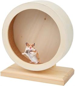 img 4 attached to 🐹 ATPWONZ Wooden Silent Exercise Wheel for Hamsters, Gerbils, Mice, Guinea Pigs, and Other Similar-Sized Small Pets - Small Pets Silent Hamster Running Wheel