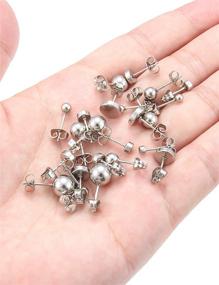 img 2 attached to 📿 Prjndjw 12 Pairs 20G Surgical Steel Flat Top Stud Earrings Round Ball Stud Earrings Set for Women Men Girls Helix Tragus Barbell Stud Earrings Assorted Sizes 3-8mm