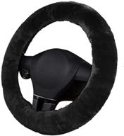 🧶 plush wool stretch-on universal steering wheel cover for all vehicles: ultimate comfort and style! logo