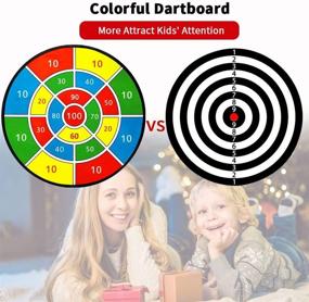 img 1 attached to Fun and Safe Dart Board Set for Kids, 28 Inches 🎯 with Sticky Balls - Perfect Gift for Boys and Girls Ages 3-10!