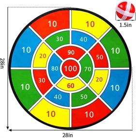 img 3 attached to Fun and Safe Dart Board Set for Kids, 28 Inches 🎯 with Sticky Balls - Perfect Gift for Boys and Girls Ages 3-10!
