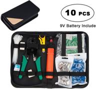 11-in-1 network cable repair maintenance tool kit set - rj45 rj11 cat5e cat 6 cable tester, crimper, 324b wire stripper, cutter tool kit logo