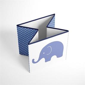 img 1 attached to 🐘 Бакати - Маленький контейнер для хранения (10 x 10 x 10 дюймов) с рисунком слонов в сине-сером цвете