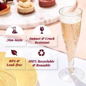 img 1 attached to Plastic Champagne Flutes Disposable Toasting Kitchen & Dining and Dining & Entertaining