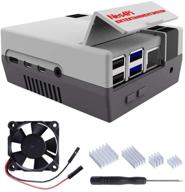 🎮 geeekpi retro gaming nes4pi case for raspberry pi 4 model b: ultimate cooling and fan solution with heatsinks logo