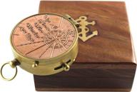 🧭 an authentic quote compass set in a magnetic copper finish with wooden box - perfect marine brass ship xmas gift логотип