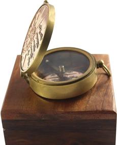 img 2 attached to 🧭 An Authentic Quote Compass Set in a Magnetic Copper Finish with Wooden Box - Perfect Marine Brass Ship Xmas Gift