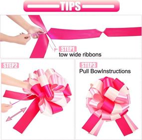 img 2 attached to 🎀 Car Bow Pull Bow Gift Set: Perfect Car Decor for Weddings, Parties, and New Home Celebrations – Pink and White, 20 Inch, 20 ft Ribbon Included!
