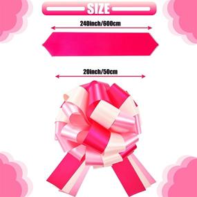 img 1 attached to 🎀 Car Bow Pull Bow Gift Set: Perfect Car Decor for Weddings, Parties, and New Home Celebrations – Pink and White, 20 Inch, 20 ft Ribbon Included!