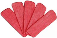 🧹 clearhome microfiber spray mop pads - set of 5 replacement heads, wet and dry floor cleaning scrubbing - red, 16.5in logo