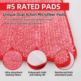 img 1 attached to 🧹 CLEARHOME Microfiber Spray Mop Pads - Set of 5 Replacement Heads, Wet and Dry Floor Cleaning Scrubbing - Red, 16.5in