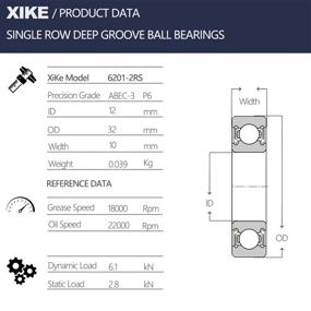 img 3 attached to 🔧 High-Performance Pre-Lubricated XiKe 6201 2RS 12X32X10mm Bearing