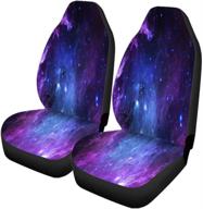 🌌 britimes set of 2 car seat covers: stylish galaxy purple auto accessories for most cars, suvs, sedans, and trucks logo